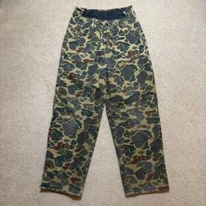 Vtg American Field Snow Pants Mens 36x30.5 Duck Camo Frog Insulated Hunting Army
